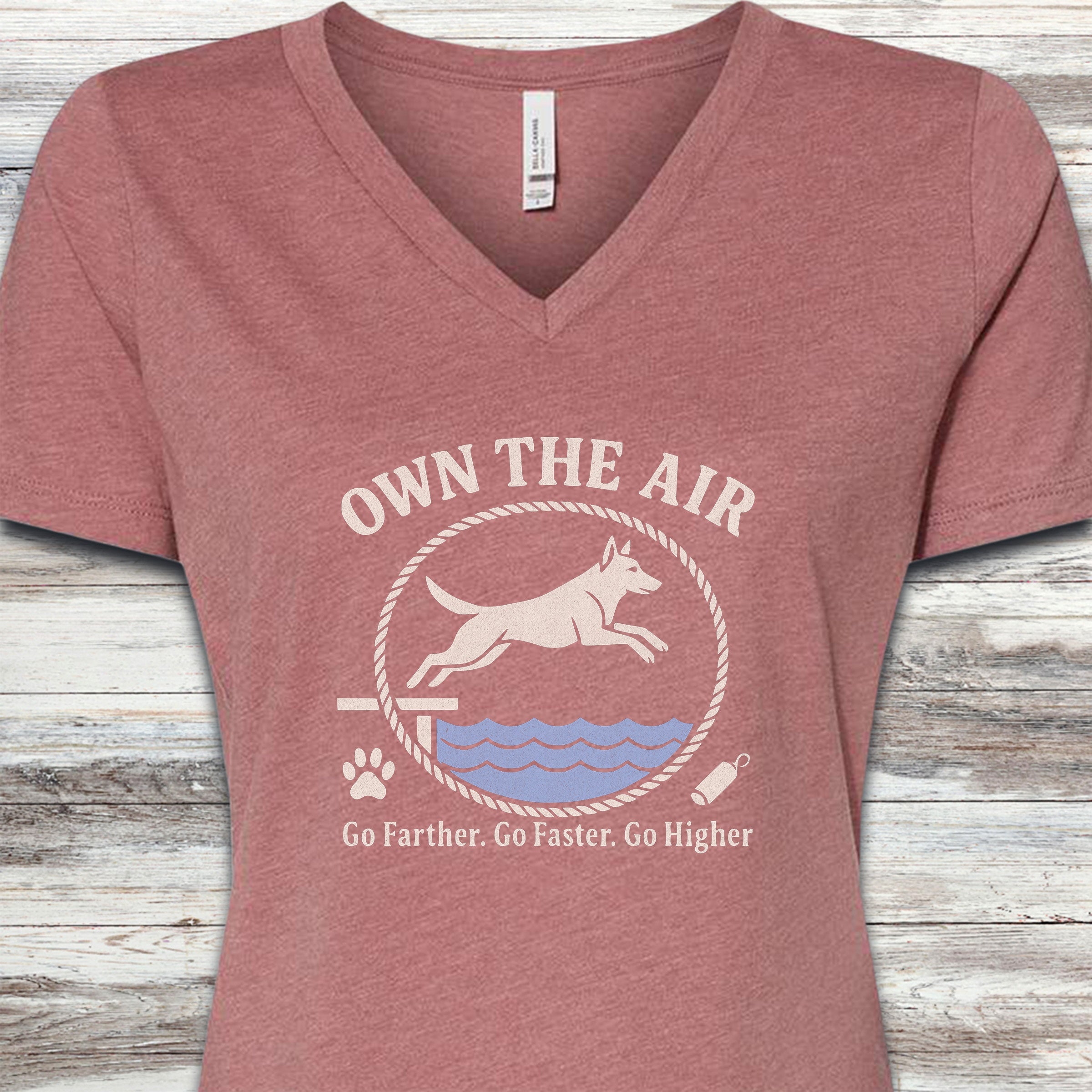 Belgian Malinois Own The Air V-Neck Tee - Heather Mauve