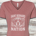 Saint Bernard Nation V-Neck Tee - Heather Mauve