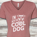 Pit Bull Cool Dog V-Neck Tee - Heather Mauve