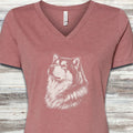 Alaskan Malamute Loyalty V-Neck Tee - Heather Mauve