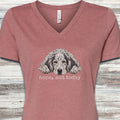 English Setter Nope V-Neck Tee - Heather Mauve