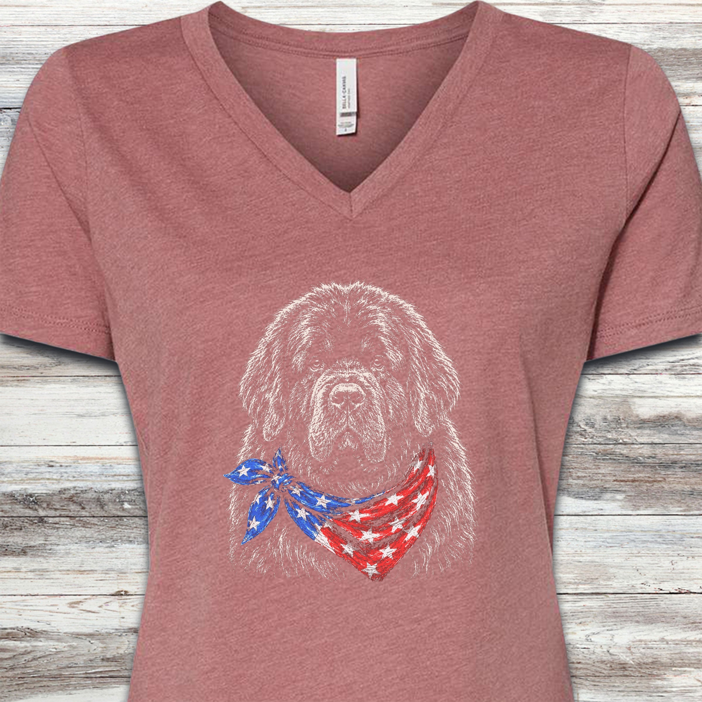 Newfoundland Patriot V-Neck Tee - Heather Mauve