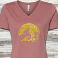 American Bully Halloween Moon V-Neck Tee - Heather Mauve