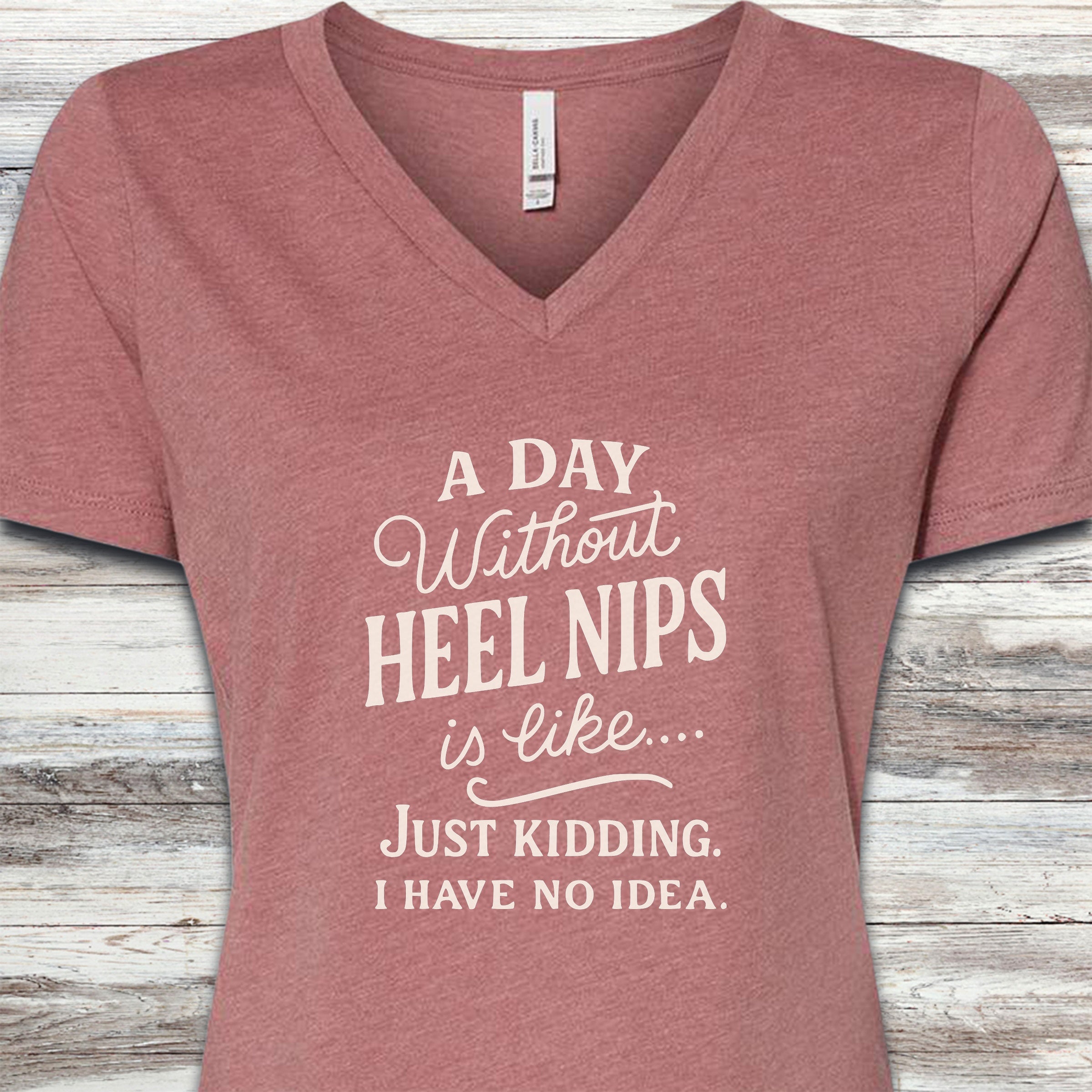 Australian Cattle Dog Days V-Neck Tee - Heather Mauve