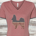 Papillon Vintage USA V-Neck Tee - Heather Mauve