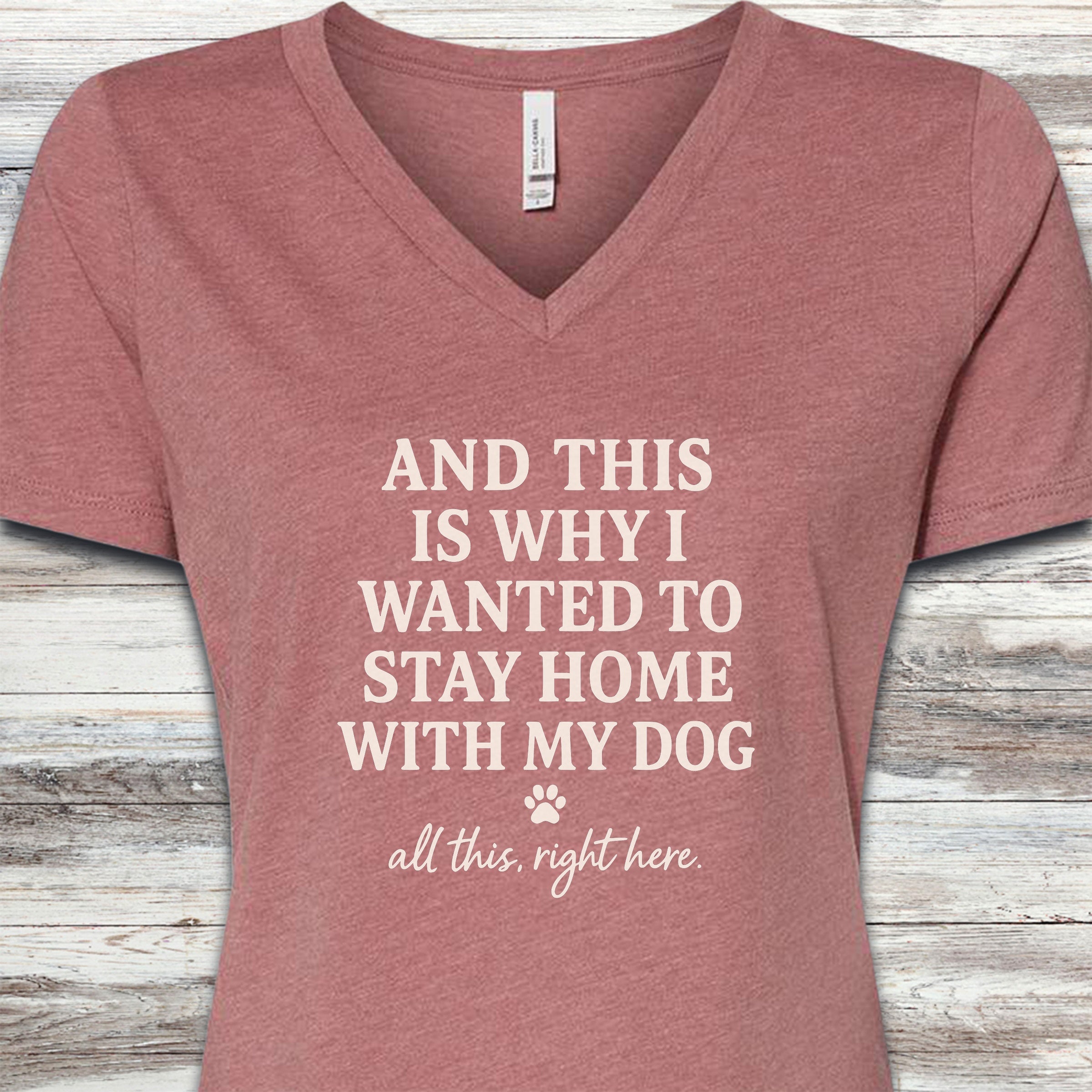 This Is Why V-Neck Tee - Heather Mauve