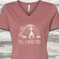 Aussiedoodle Herd You V-Neck Tee - Heather Mauve