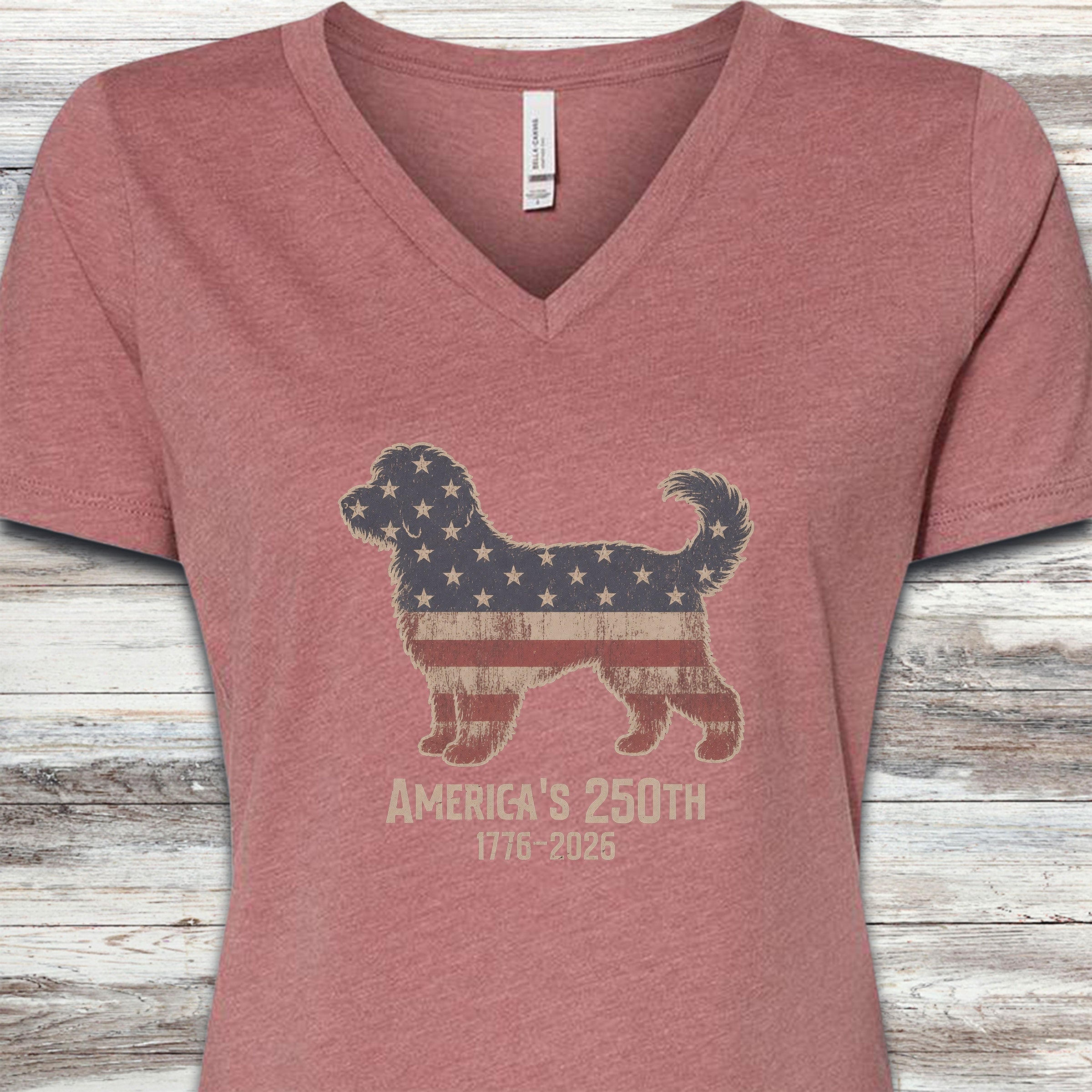 Aussiedoodle 250 V-Neck Tee - Heather Mauve