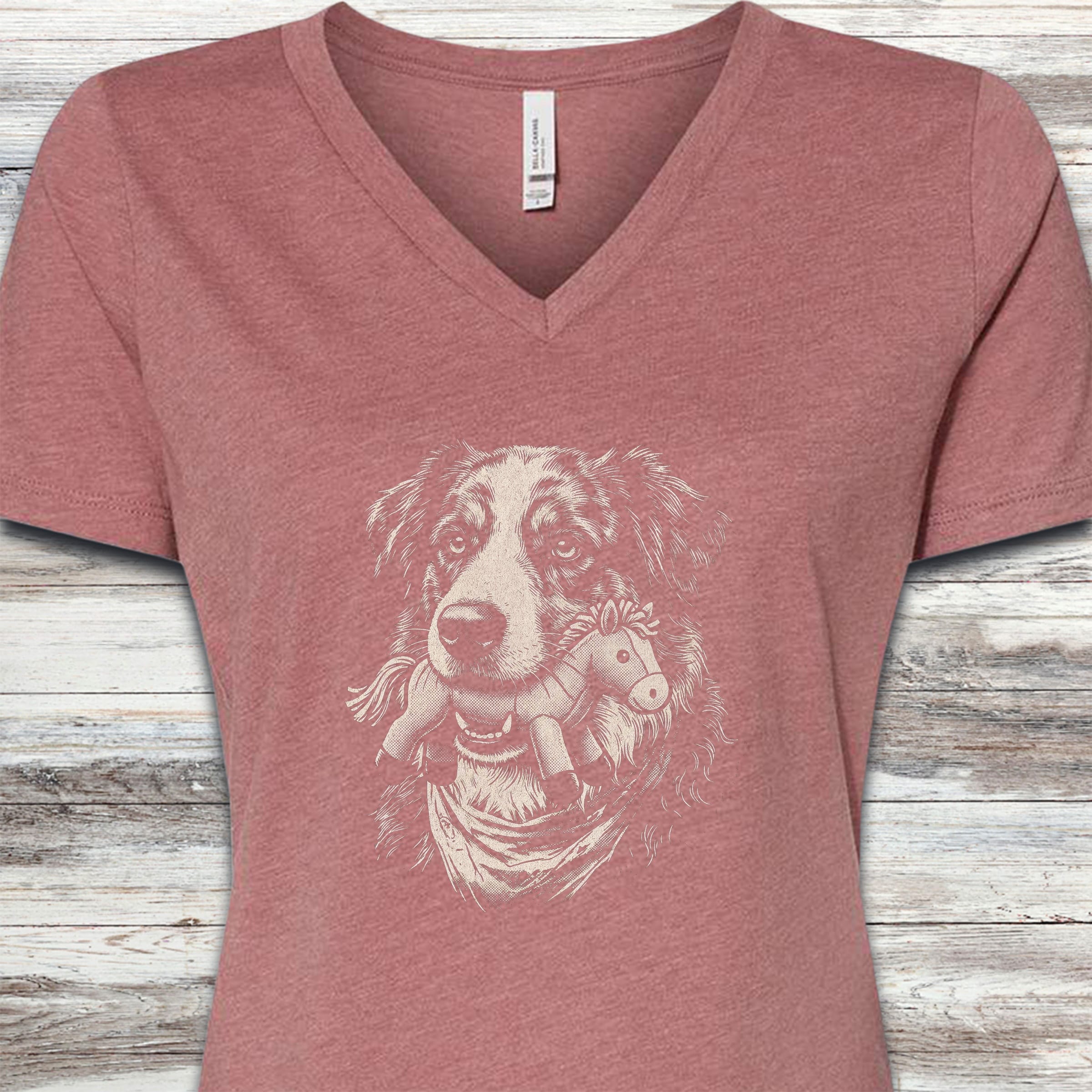 American Shepherd Favorite Toy V-Neck Tee - Heather Mauve