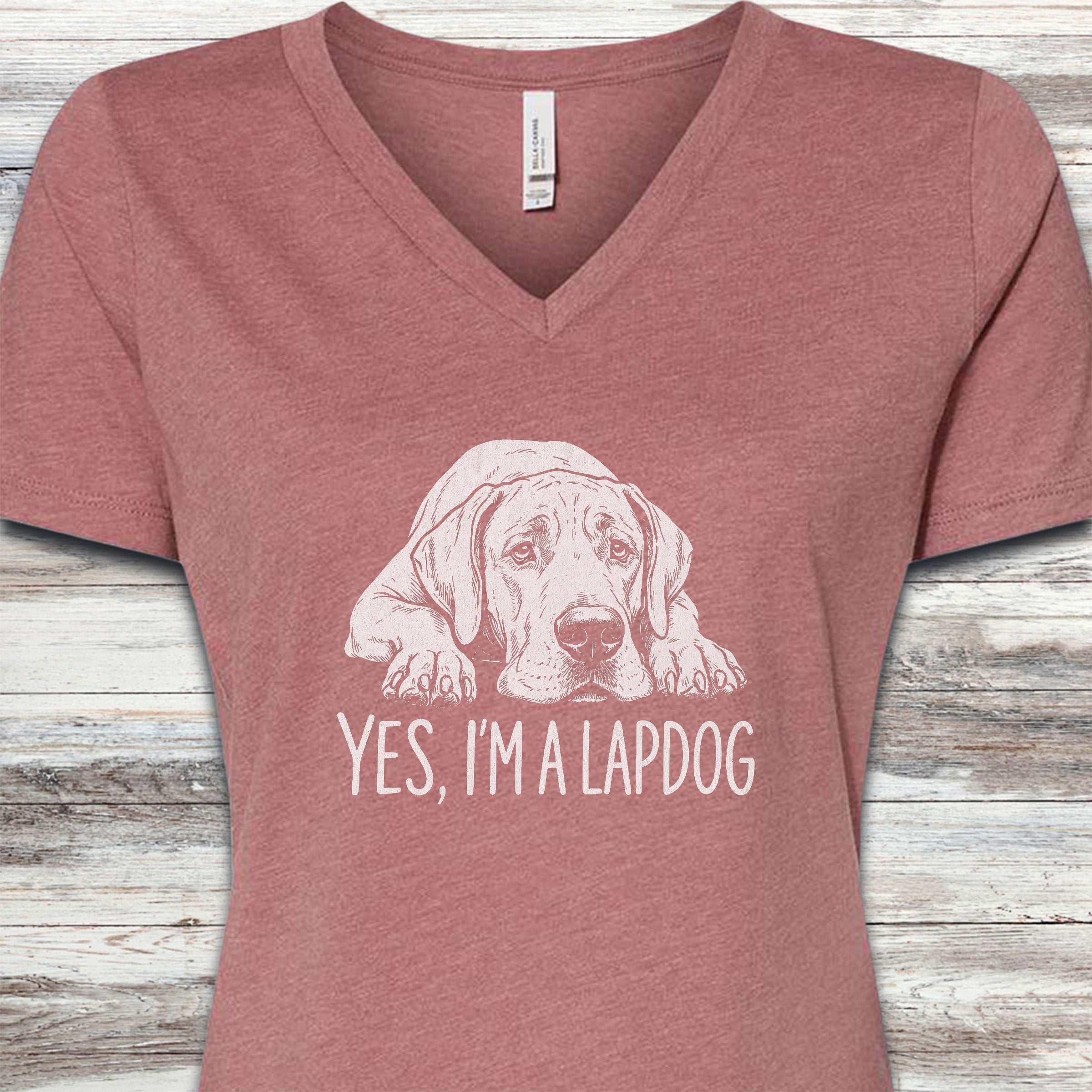 Great Dane Lapdog V-Neck Tee - Heather Mauve
