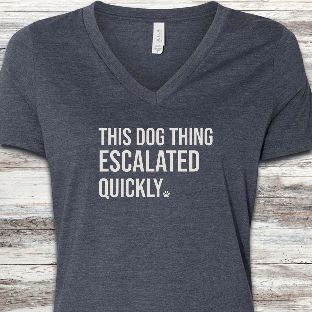 This Escalated Quickly V-Neck - Heather Navy