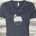 German Shorthaired Pointer Boo V-Neck Tee - Heather Navy
