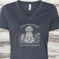 Goldendoodle Inner Peace V-Neck Tee - Heather Navy