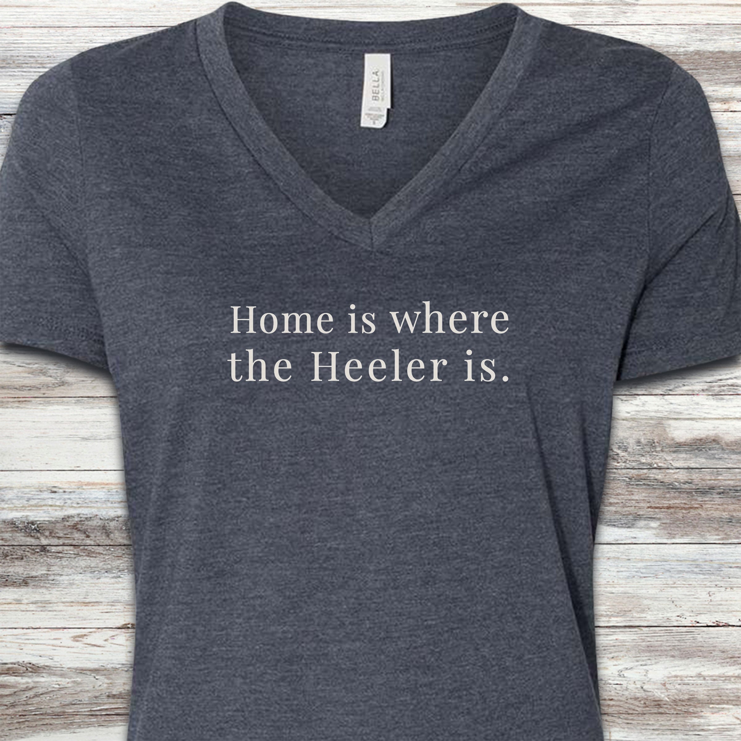 Australian Cattle Dog Home V-Neck Tee - Heather Navy