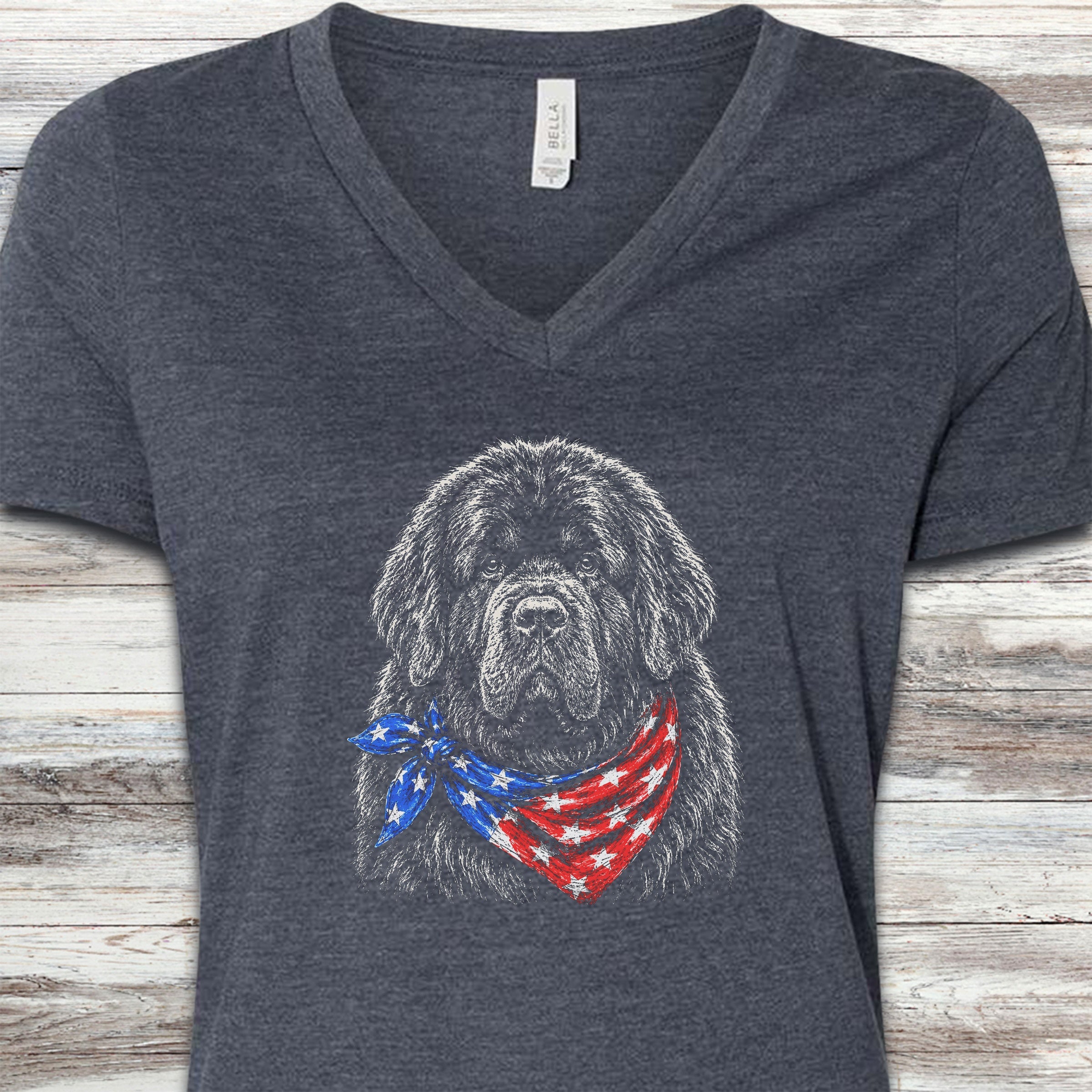 Newfoundland Patriot V-Neck Tee - Heather Navy