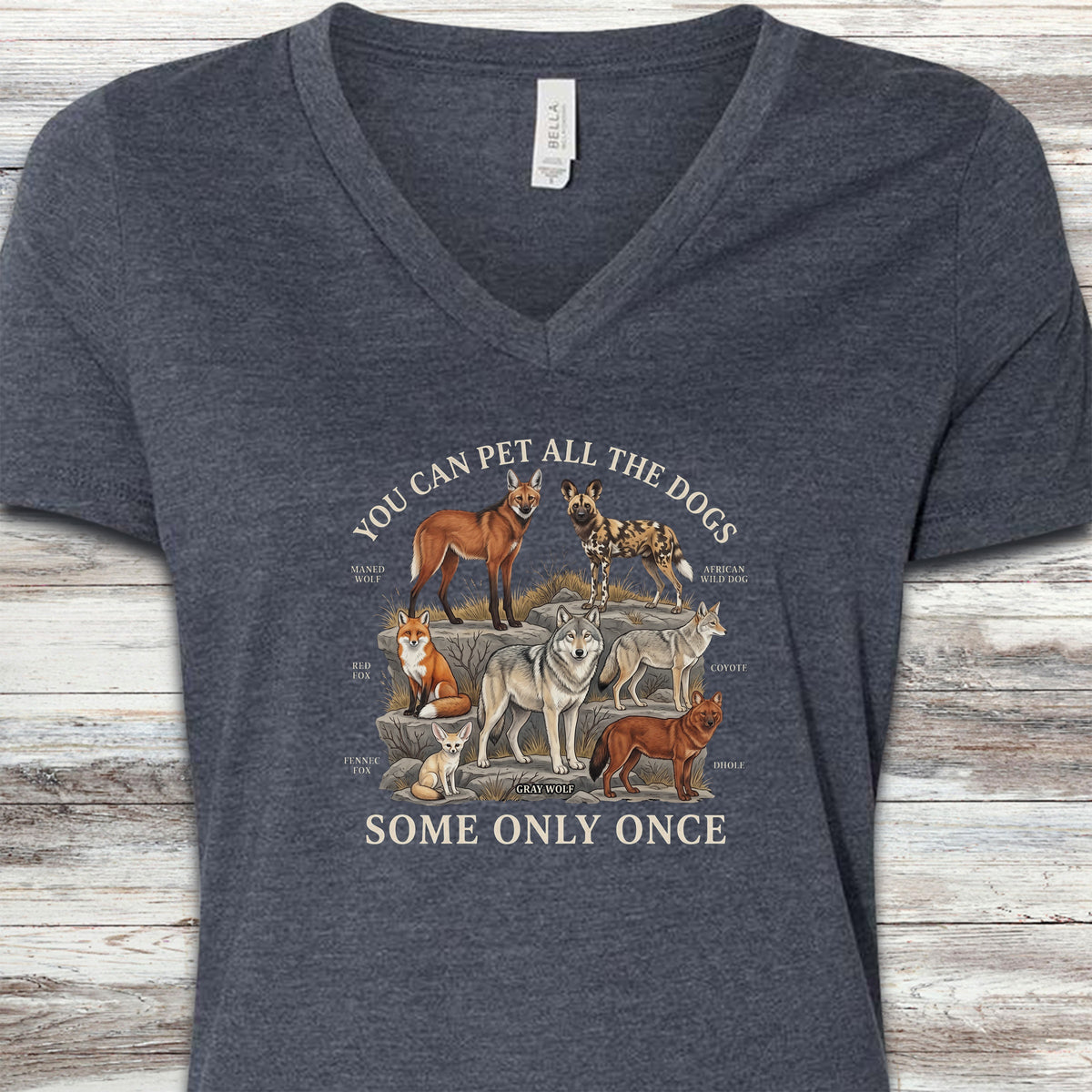 Only Once V-Neck Tee - Heather Navy