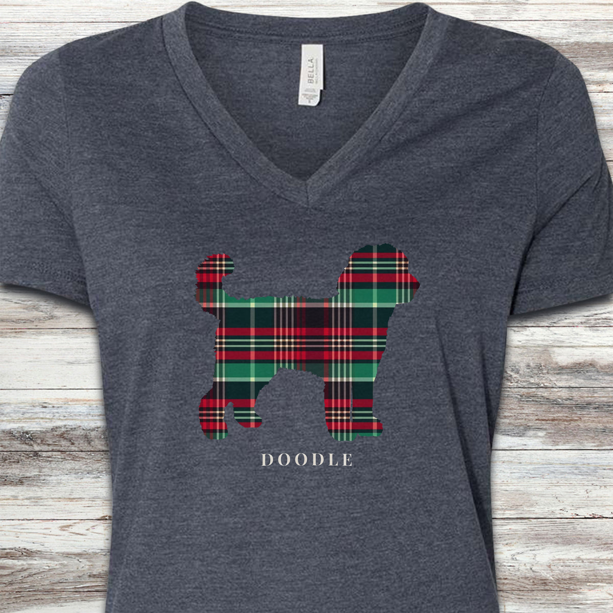 Doodle Winter 2025 V-Neck Tee - Heather Navy