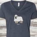 English Mastiff Boo V-Neck Tee - Heather Navy