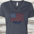 Vintage Red White & Paws 250 V-Neck Tee - Heather Navy