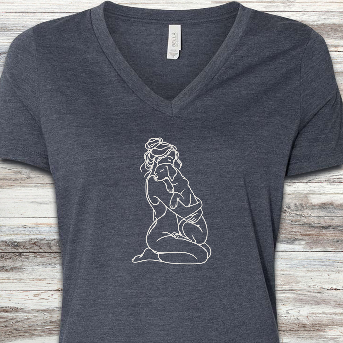 Security V-Neck Tee - Heather Navy