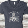 Golden Retriever Inner Peace V-Neck Tee - Heather Navy