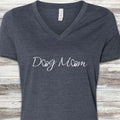 Dog Mom Love V-Neck Tee - Heather Navy