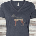 Whippet Vintage USA V-Neck Tee - Heather Navy