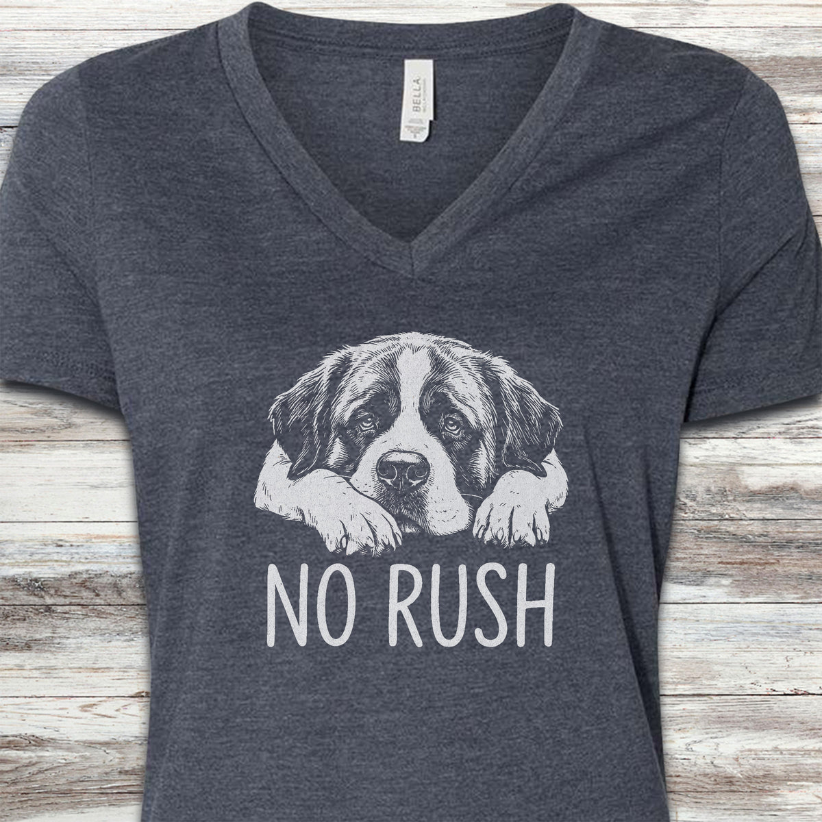 Saint Bernard No Rush V-Neck Tee - Heather Navy