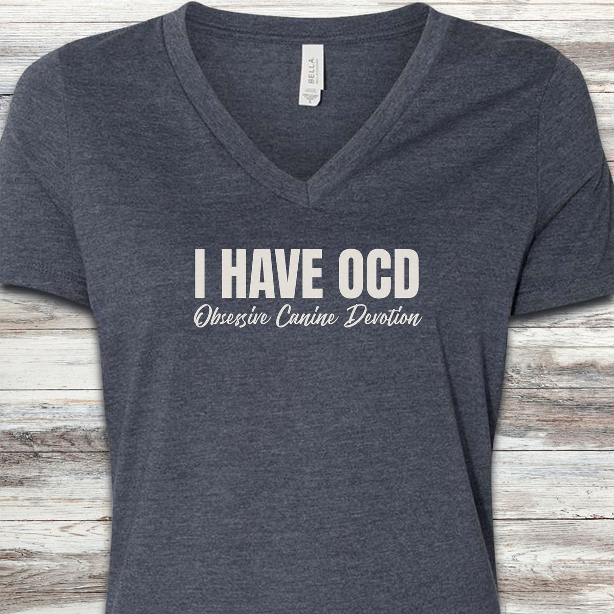 OCD V-Neck Tee - Heather Navy