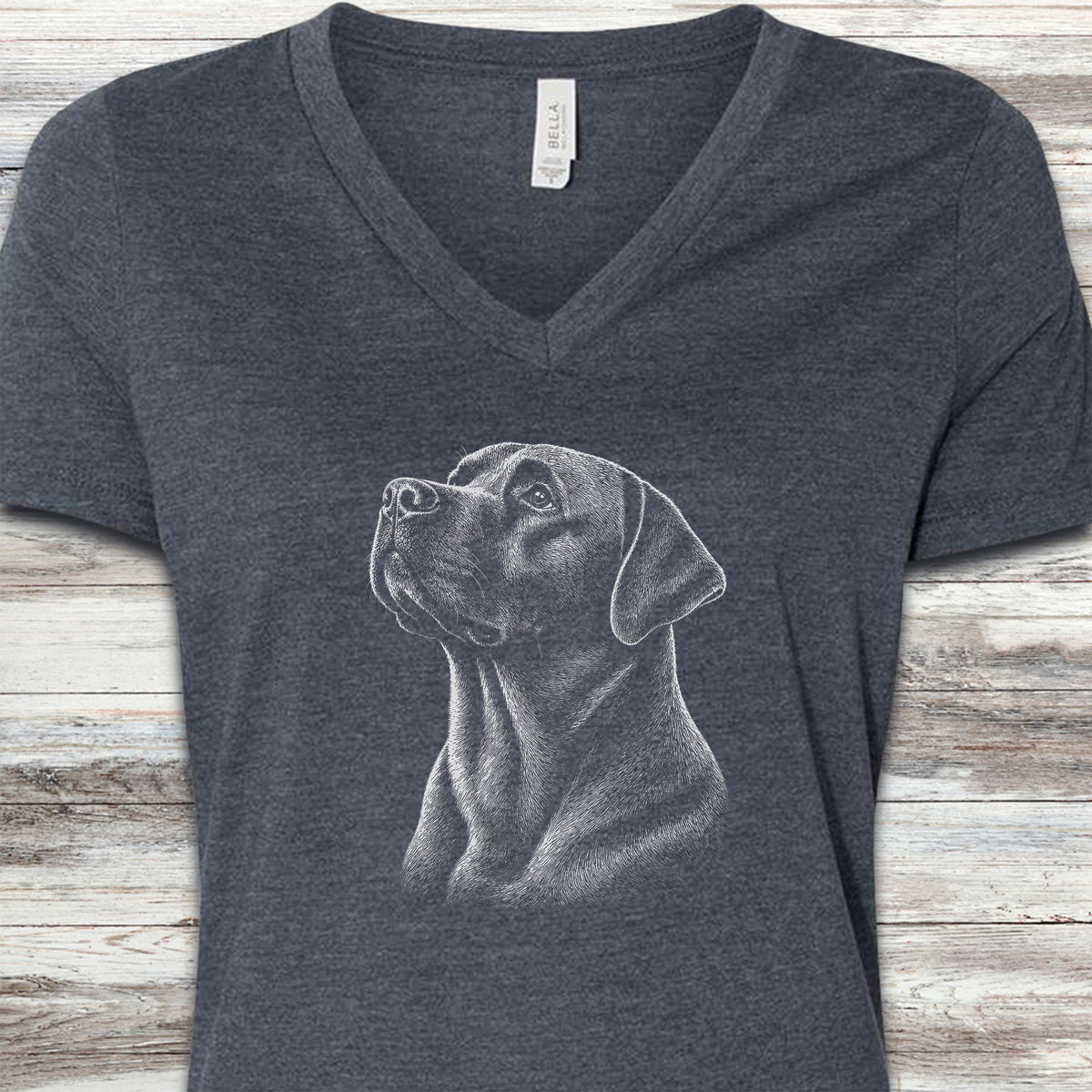 Labrador Retriever Loyalty V-Neck Tee - Heather Navy