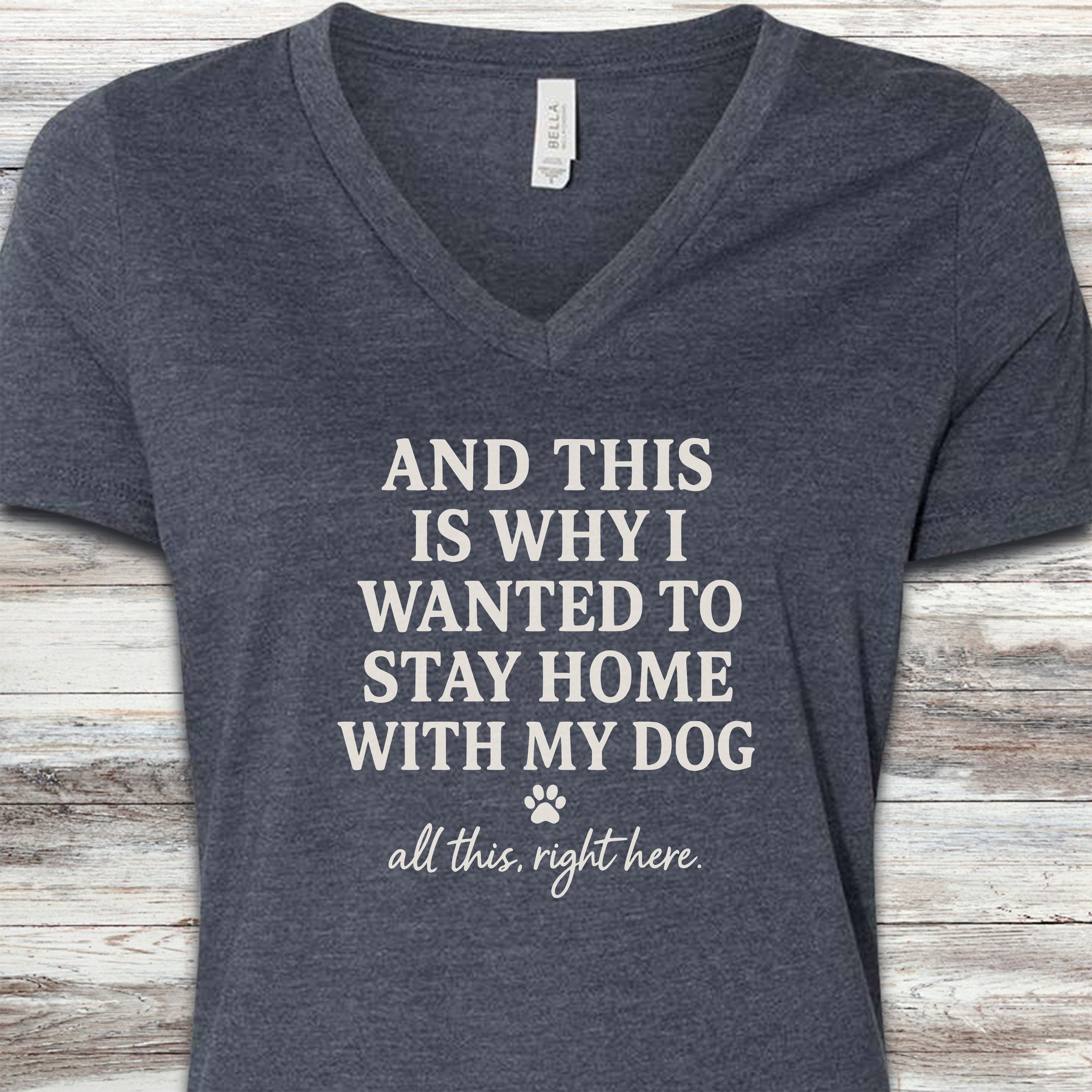 This Is Why V-Neck Tee - Heather Navy