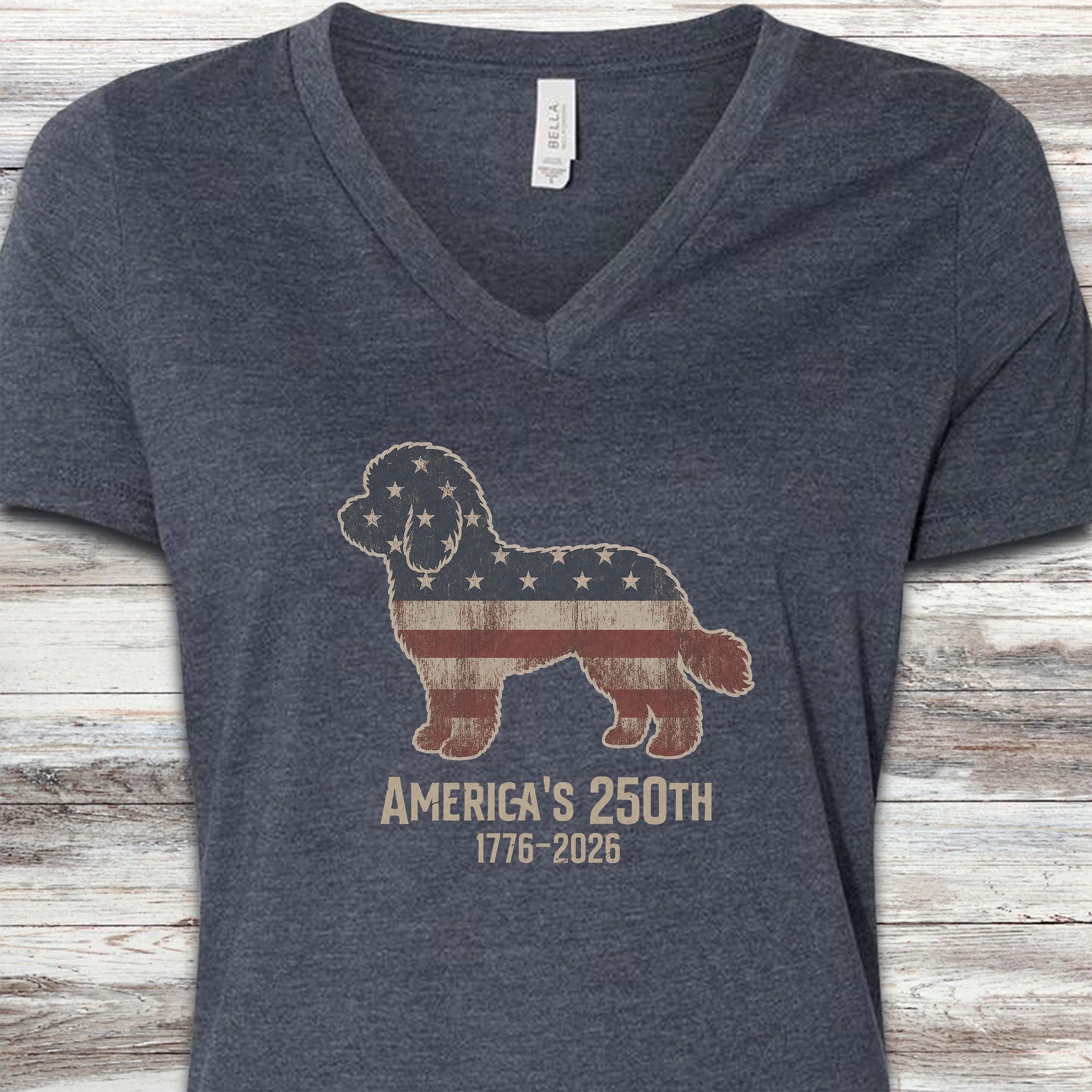 Cockapoo 250 V-Neck Tee - Heather Navy