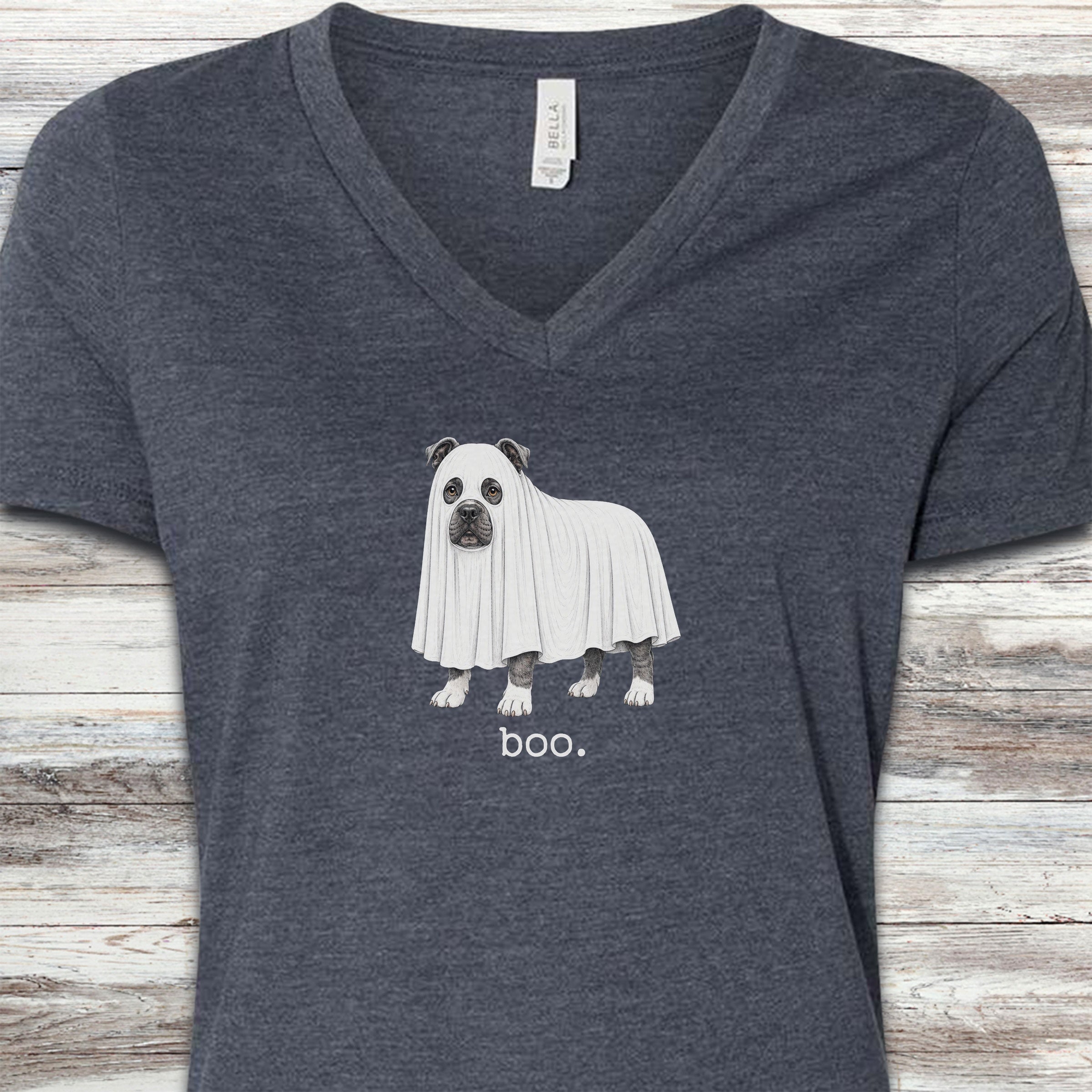 American Bully Boo V-Neck Tee - Heather Navy