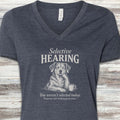 Mutt Selective Hearing V-Neck Tee - Heather Navy