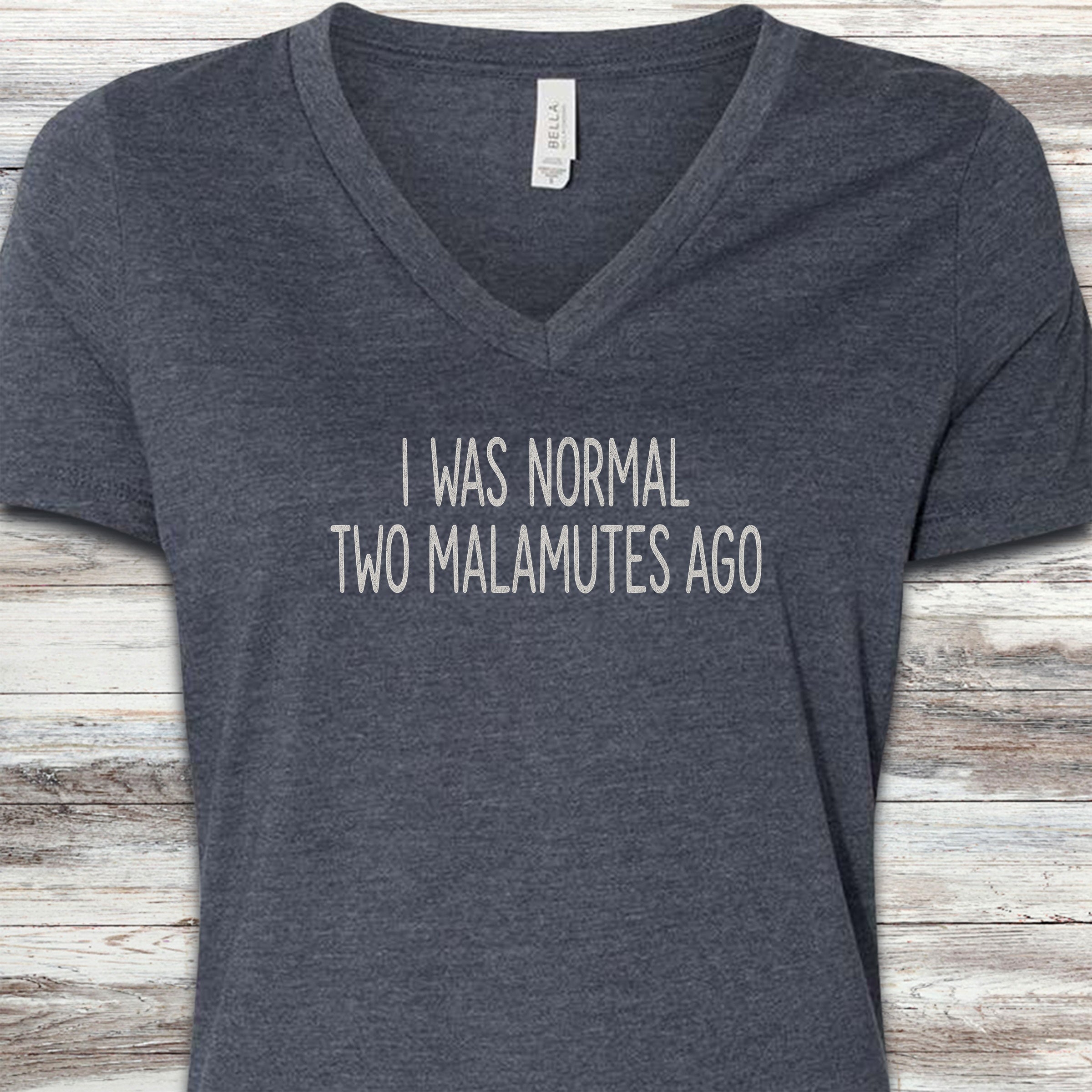 Malamute Normal V-Neck Tee - Heather Navy
