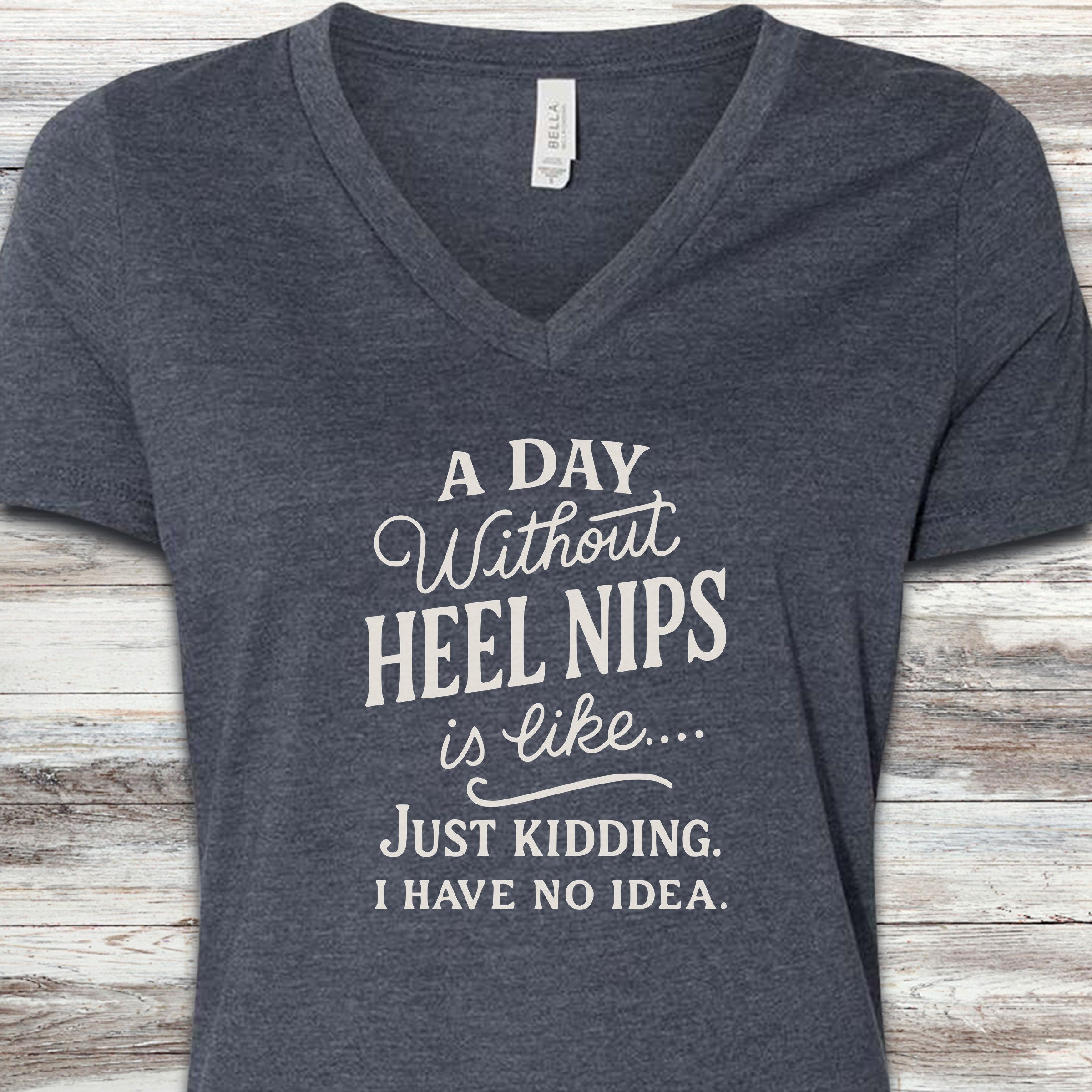 Australian Cattle Dog Days V-Neck Tee - Heather Navy