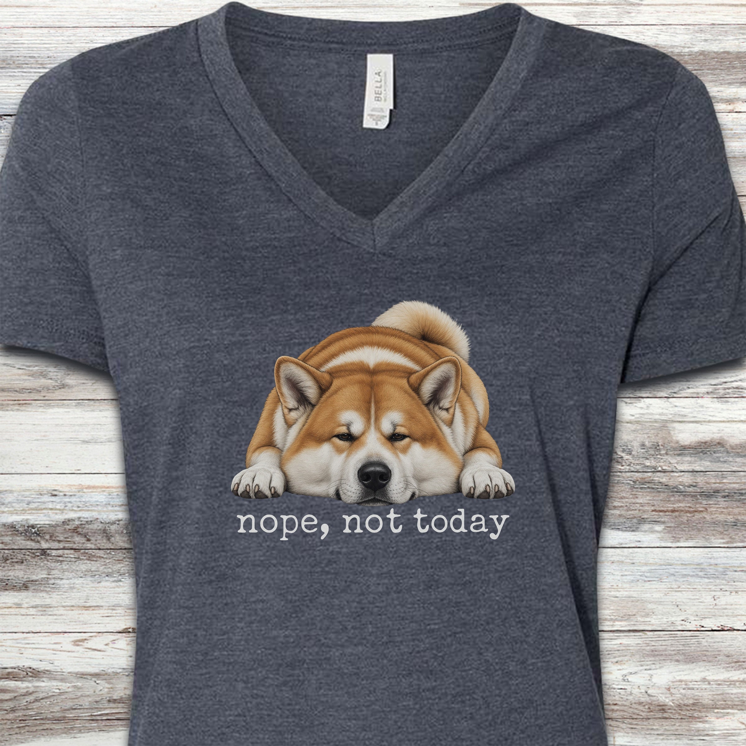 Akita Nope V-Neck Tee - Heather Navy