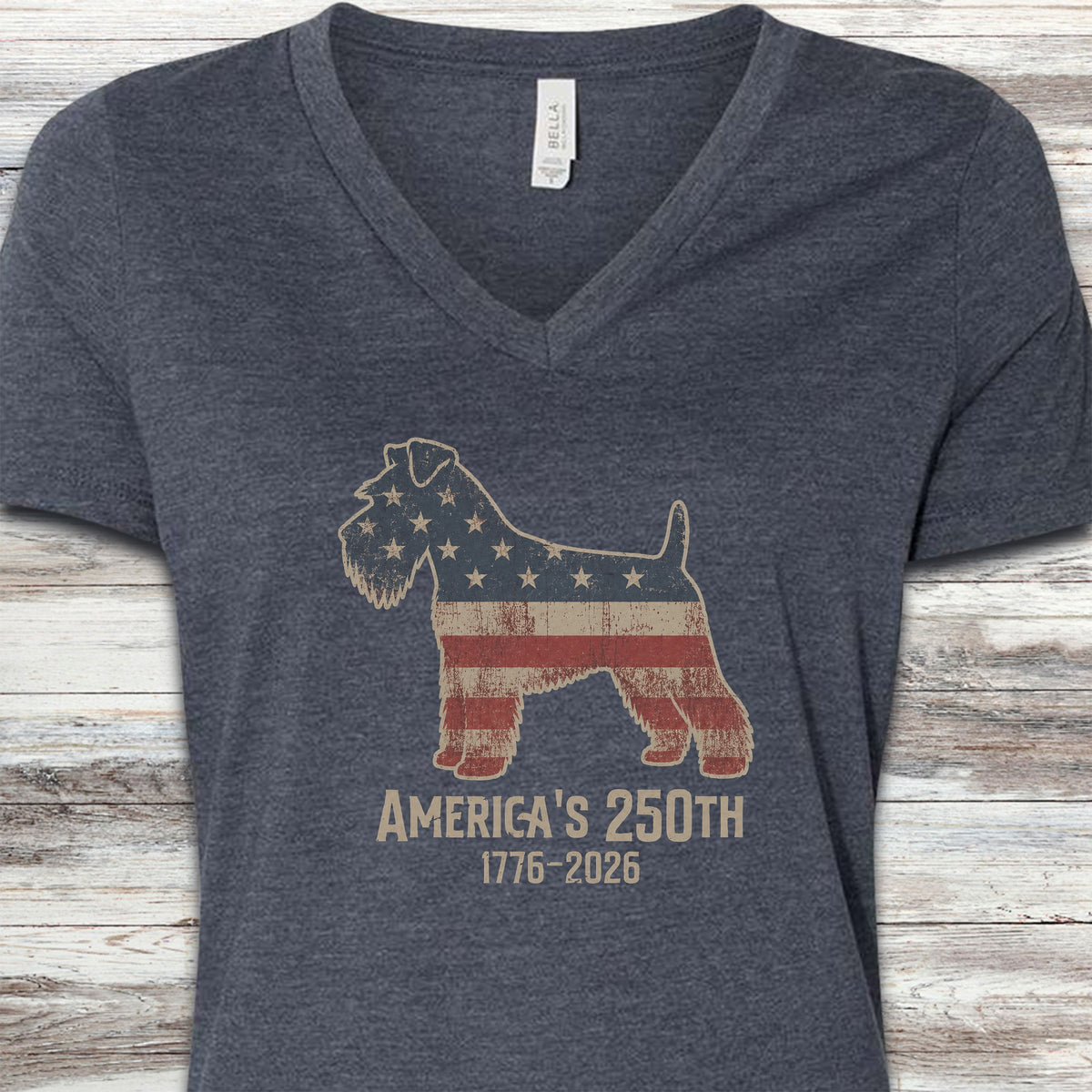Schnauzer 250 V-Neck Tee - Heather Navy