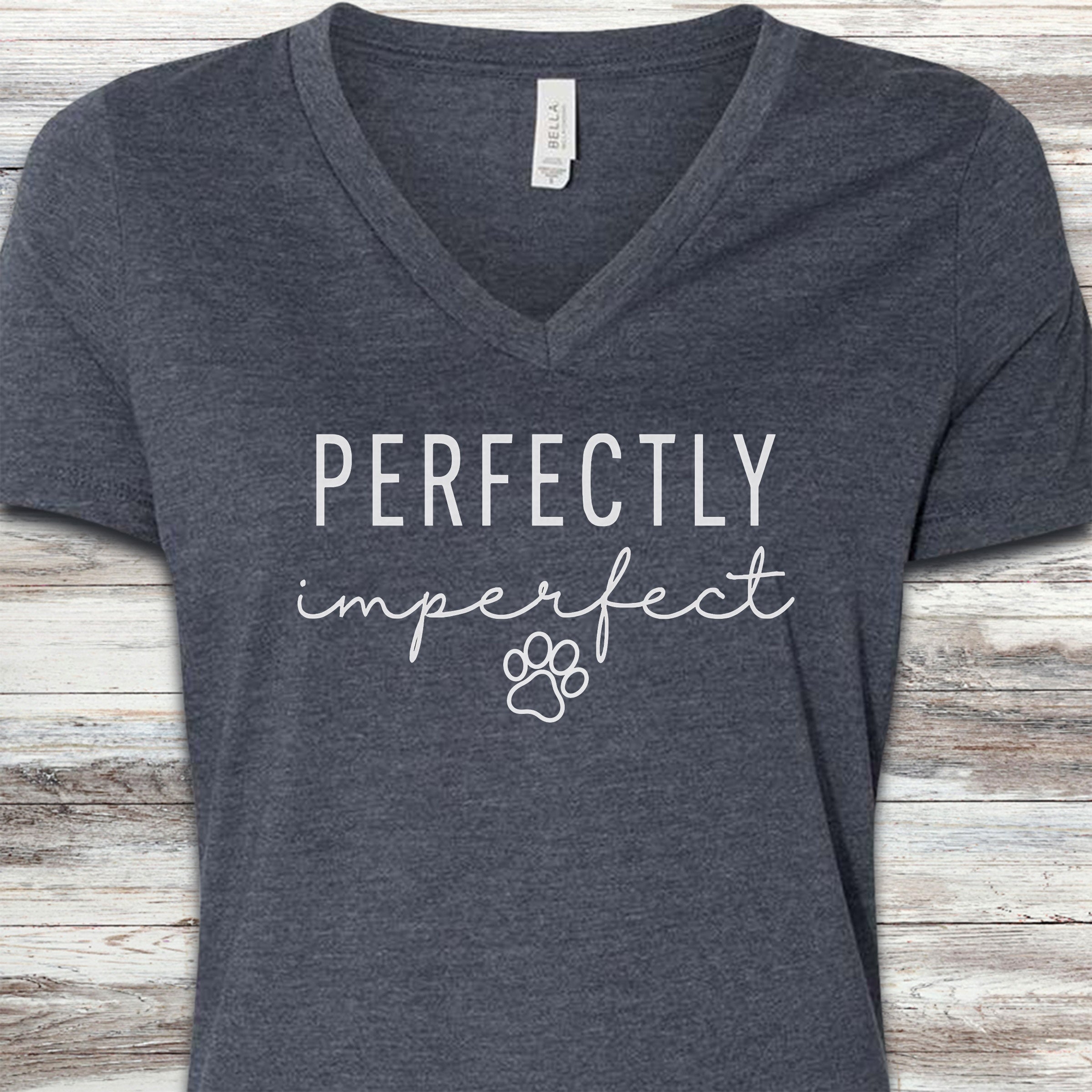 Perfect V-Neck Tee - Heather Navy