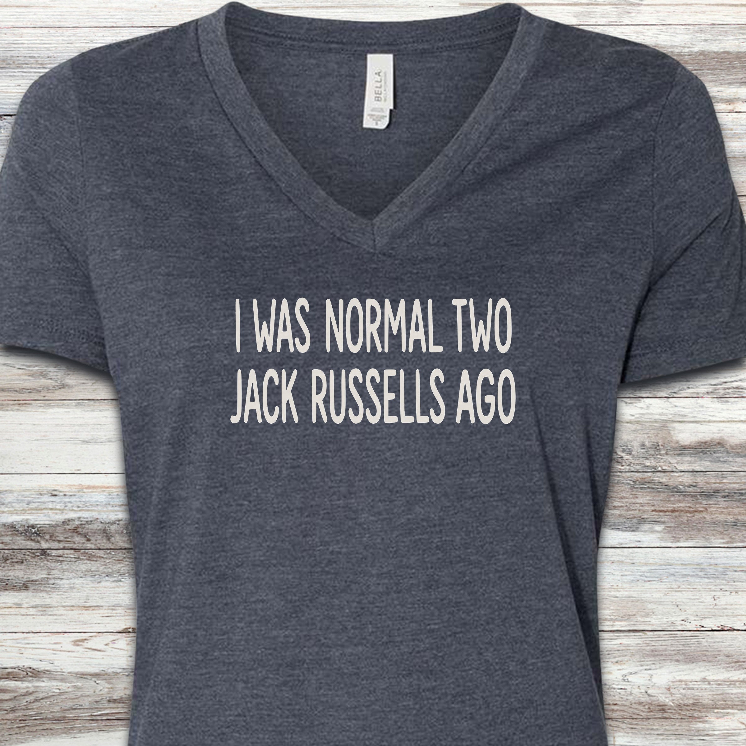 Jack Russell Normal V-Neck Tee - Heather Navy