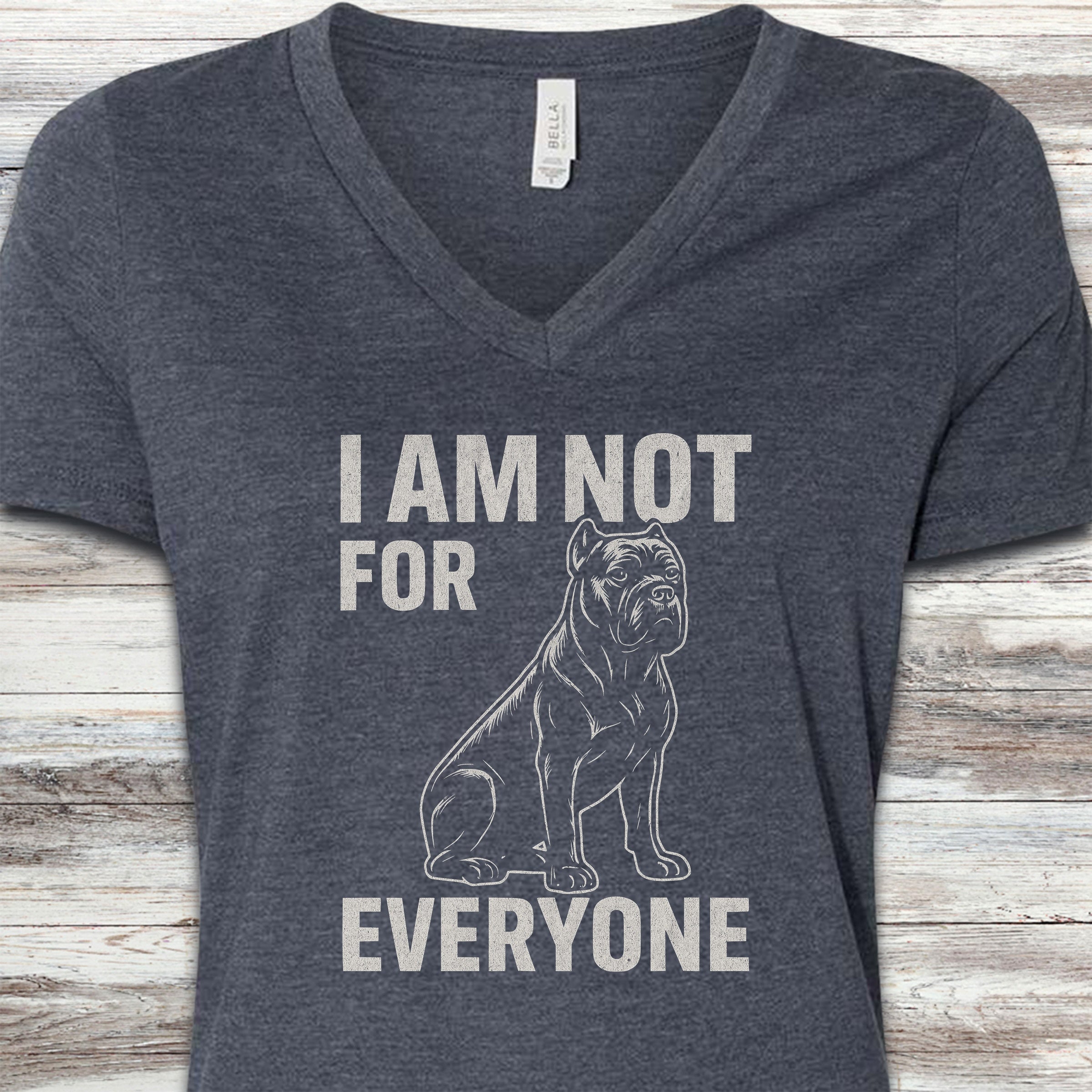 Cane Corso Not 4 Everyone V-Neck Tee - Heather Navy