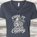 Labradoodle Cool It V-Neck Tee - Heather Navy