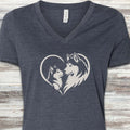 Husky Heart Bond V-Neck Tee - Heather Navy