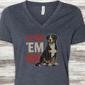 Swiss Mountain Dog Big V-Neck Tee - Heather Navy