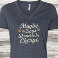 Dogs In Charge V-Neck Tee - Heather Navy