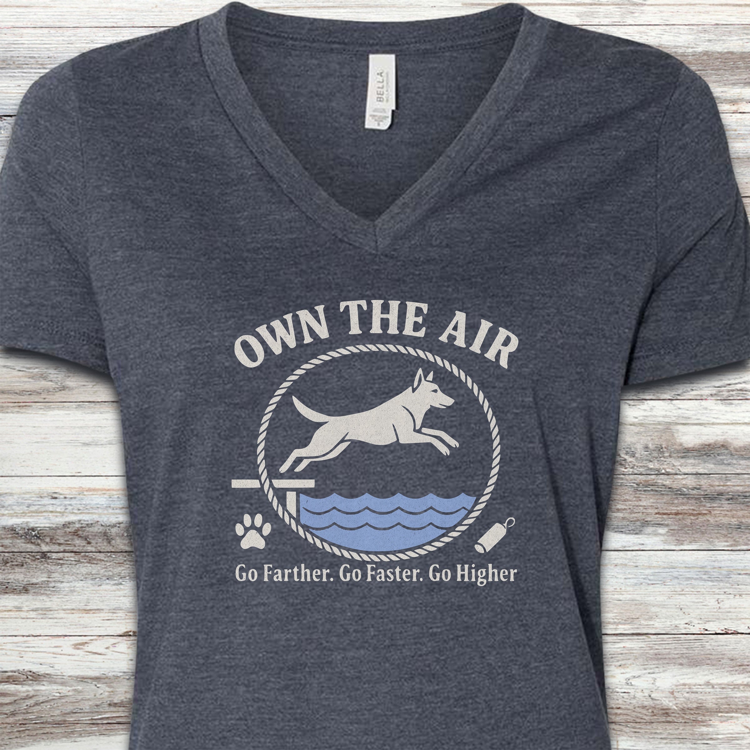Belgian Malinois Own The Air V-Neck Tee - Heather Navy