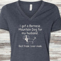 Bernese Mountain Dog 4 Husband V-Neck Tee - Heather Navy