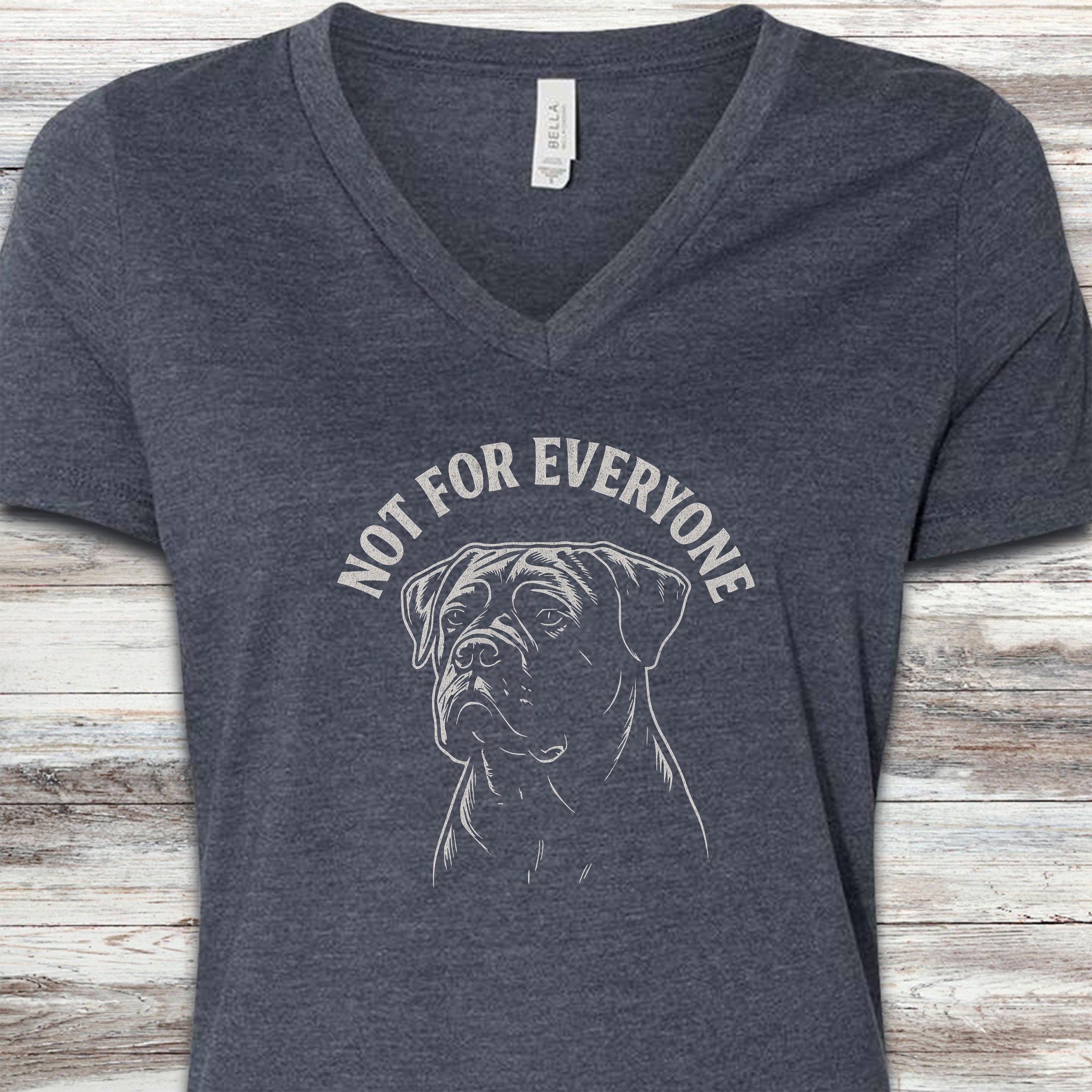 Cane Corso Not Everyone Natural V-Neck Tee - Heather Navy