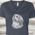 Havanese Loyalty V-Neck Tee - Heather Navy