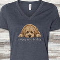 Cockapoo Nope V-Neck Tee - Heather Navy